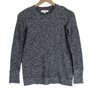 Loft Sweater Womens MP Gray Marled Knit 100% Cotton Crewneck Minimalist Classic